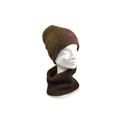 Bonnet en duvet de yak doublé, brun foncé