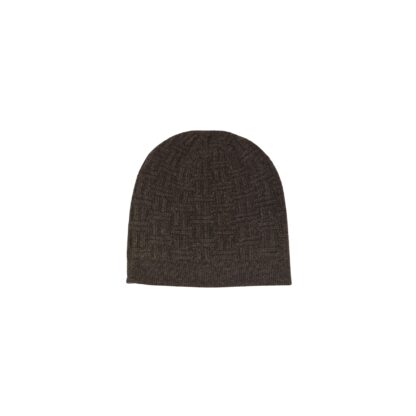 Bonnet en duvet de yak doublé, brun foncé
