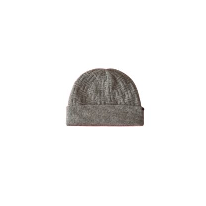 Bonnet en duvet de yak doublé, gris moyen