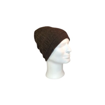 Bonnet en duvet de yak doublé, brun foncé