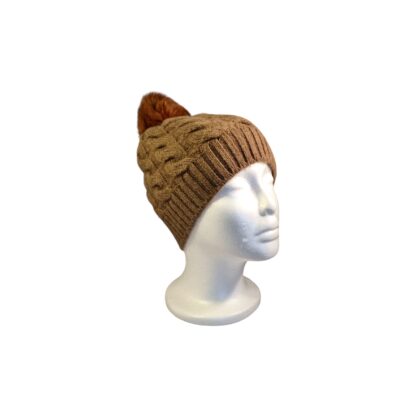 Bonnet en duvet de chameau avec pompon