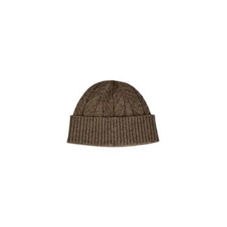 Beanie à torsade à revers, duvet de yak