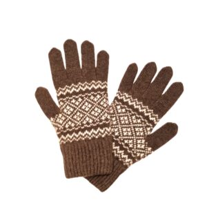 Gants à motif jacquard en duvet de yak