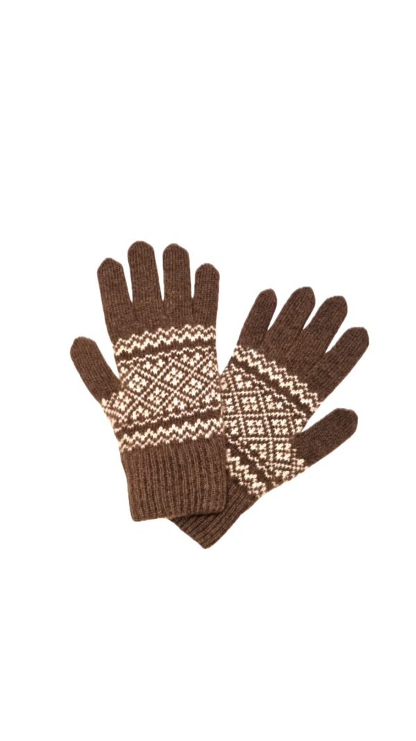 Gants à motif jacquard en duvet de yak