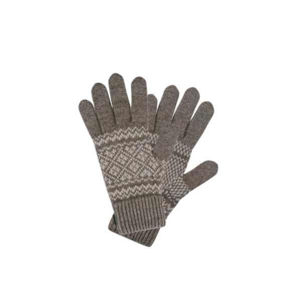 Gants doublés à motif jacquard en duvet de yak