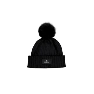 Bonnet en duvet de yak à revers noir