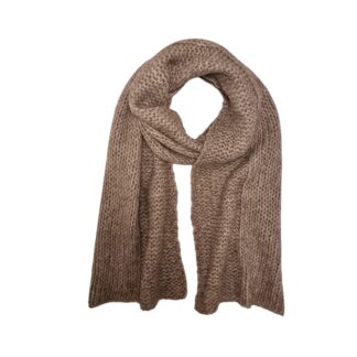 Écharpe en duvet de yak, effet tricoté à la main, taupe